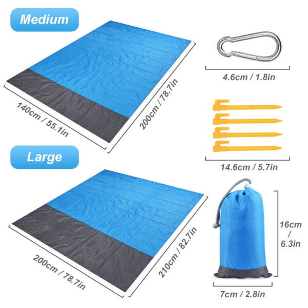 Waterproof Beach Blanket - Portable Outdoor Picnic Mat, Camping Ground Mattress & Sleeping Pad by PACOONE - Image 11