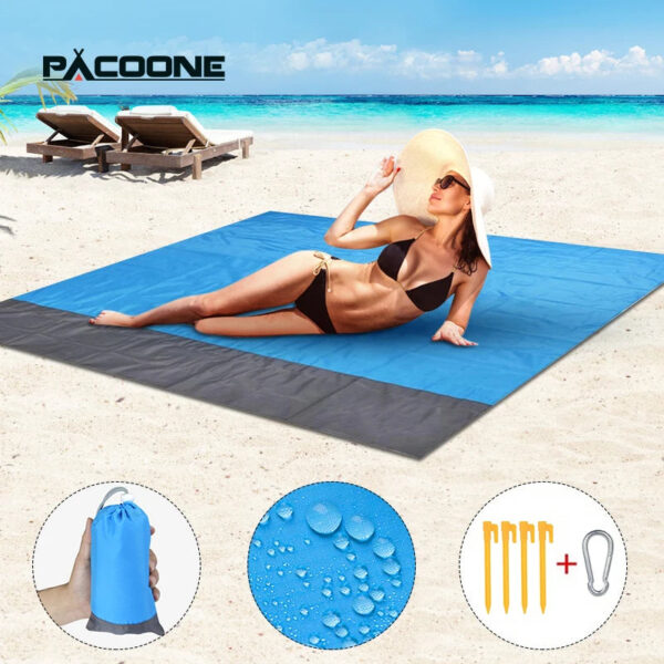 Waterproof Beach Blanket - Portable Outdoor Picnic Mat, Camping Ground Mattress & Sleeping Pad by PACOONE - Image 7